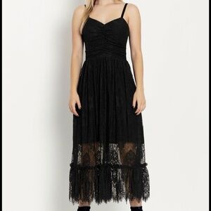 Blackmilk Late Night Lace Black Lace Midaxi Dress fits like a large